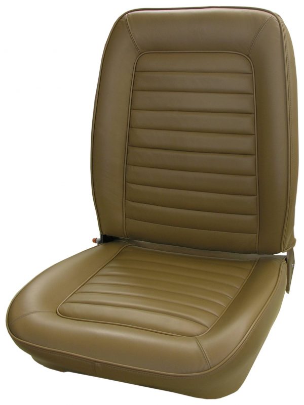 69 AMX LEATHER BUCKET SEAT UPHOLSTERY – SADDLE